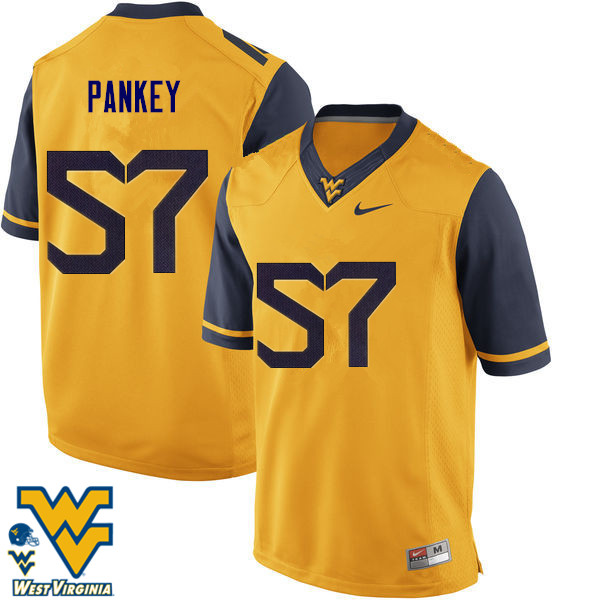 Men #57 Adam Pankey West Virginia Mountaineers College Football Jerseys-Gold